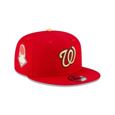 Red Washington Nationals Hat - New Era MLB Gold Collection 9FIFTY Snapback Caps USA9172480